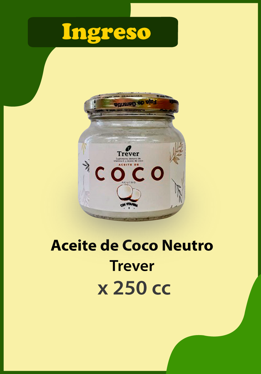 Novedades Productos Trever Aceite de Coco Neutro x 250 cc PROMO ENERO